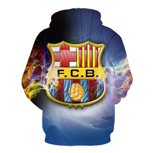 Men's 3D Printing Hooded Sweatshirt - Football Team Badge Hoodie