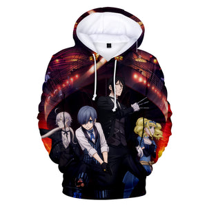 Black Butler Hooded Pullover Hoodies - 3D Printed Streetwear