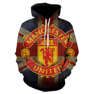 3D Printing Men's Hooded Sweatshirt - Football Team Badge Hoodie