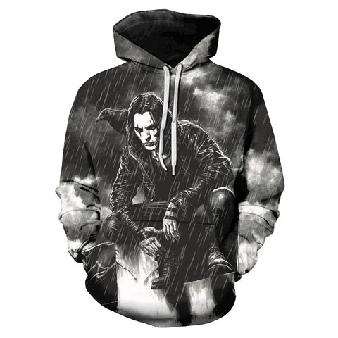 Image of Horror Movie 3D Printed Pullover - The Crow Eric Draven Hoodies