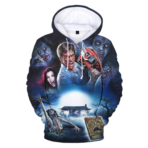 Image of Ash VS Evil Dead 3D Printed Hoodies - Unisex Horror TV Series Pullover