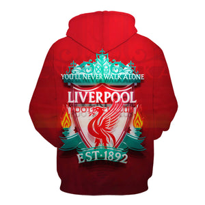 3D Printing Men's Hooded Sweatshirt - Football Team Badge Hoodie