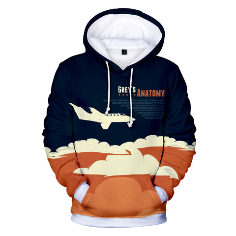 Image of 3D Printed Hoodies - Grays Anatomy Hooded Sweatshirt