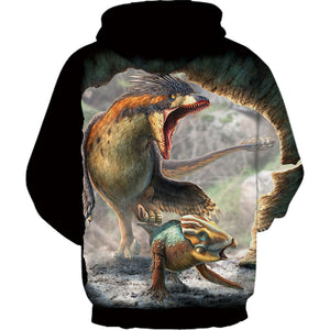 3D Printing Dinosaur Cool Hoodie - Hooded Sweatshirt Pullover