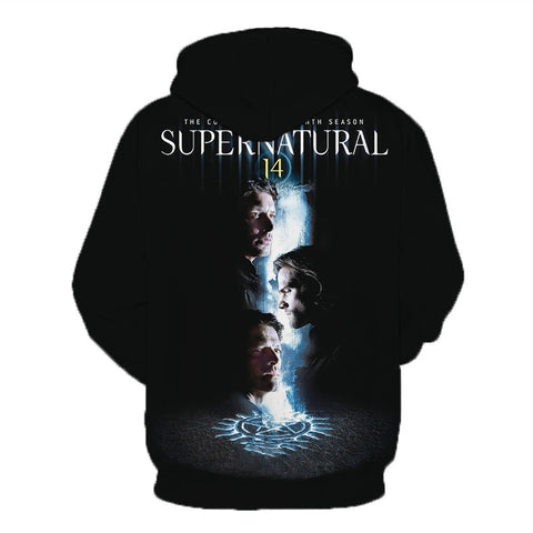 Image of 3D Printed Supernatural Hoodie Sweatshirts - TV Drama Casual Pullover