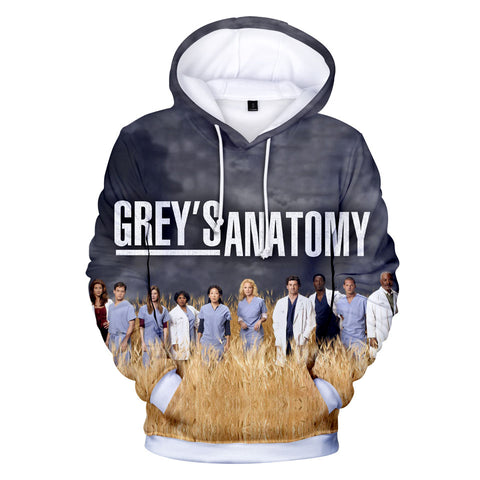 Image of 3D Printed Hoodies - Grays Anatomy Hooded Sweatshirt