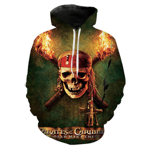 Movies Pirates of the Caribbean 3D Printed Pullover Hoodies