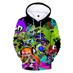 3D Printed Anime Splatoon Hoodies Pullovers