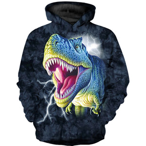 3D Printing  Dinosaur Hoodie - Cool Hooded Sweatshirt Pullover