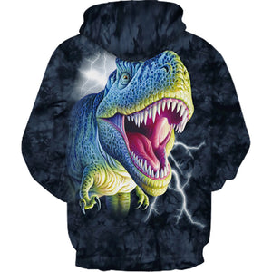 3D Printing  Dinosaur Hoodie - Cool Hooded Sweatshirt Pullover
