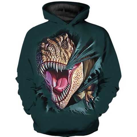 Image of 3D Printing Dinosaur Cool Hoodie - Hooded Sweatshirt Pullover