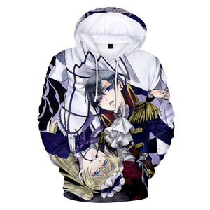 3D Printed Black Butler Hooded Streetwear Pullover Hoodies