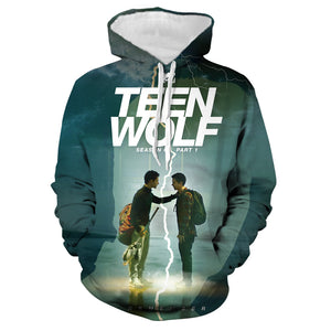 3D Printing Teen Wolf Character Pattern Hoodie - Travel Loose Fashion Pullover