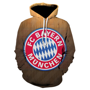 Men's Hooded Sweatshirt - 3D Printing Football Team Badge Hoodie