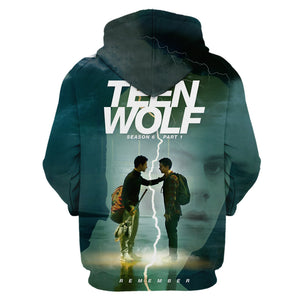 3D Printing Teen Wolf Character Pattern Hoodie - Travel Loose Fashion Pullover