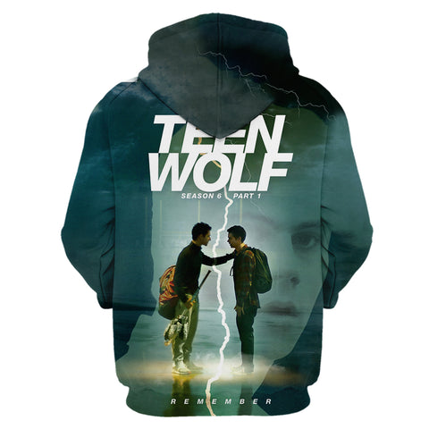 Image of 3D Printing Teen Wolf Character Pattern Hoodie - Travel Loose Fashion Pullover
