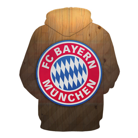 Image of Men's Hooded Sweatshirt - 3D Printing Football Team Badge Hoodie