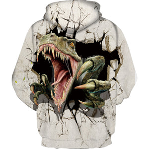 3D Printing Dinosaur Cool Hoodie - Hooded Sweatshirt Pullover