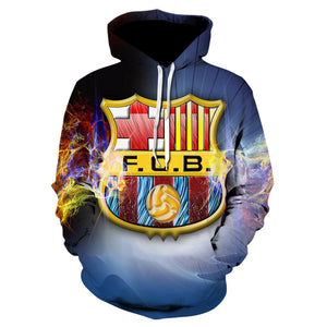 Men's 3D Printing Hooded Sweatshirt - Football Team Badge Hoodie