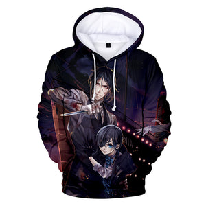 3D Printed Pullover Hoodies - Black Butler Hooded Streetwear