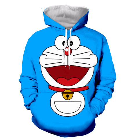 Image of Anime 3D Printed Doraemon Hoodies Sweatshirts Pullover Zip Up