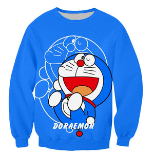 Doraemon 3D Printed Hoodies - Anime Casual Pullover Zip Up Hoodie Sweatshirt