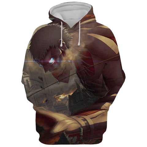 Image of Attack On Titan Eren Jeager 3D Printed Hoodie