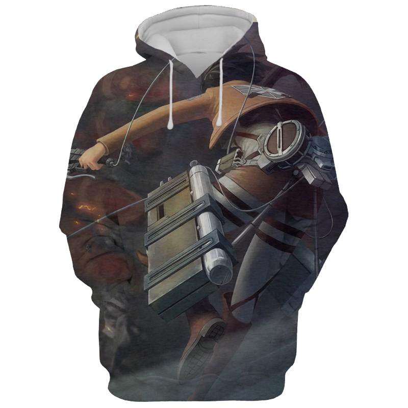 Colossal vs Mikasa Attack On Titan 3D Printed Hoodie
