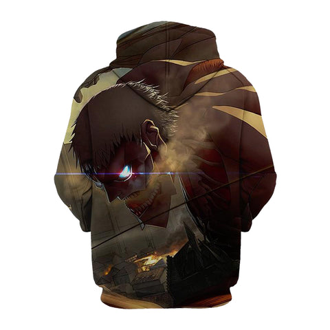 Image of Attack On Titan Eren Jeager 3D Printed Hoodie