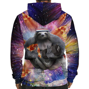 Epic Pizza Sloth 3D Printed Hoodie