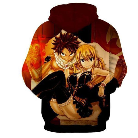 Image of Fairy Tail Natsu And Lucy Sitting 3D Printed Hoodie