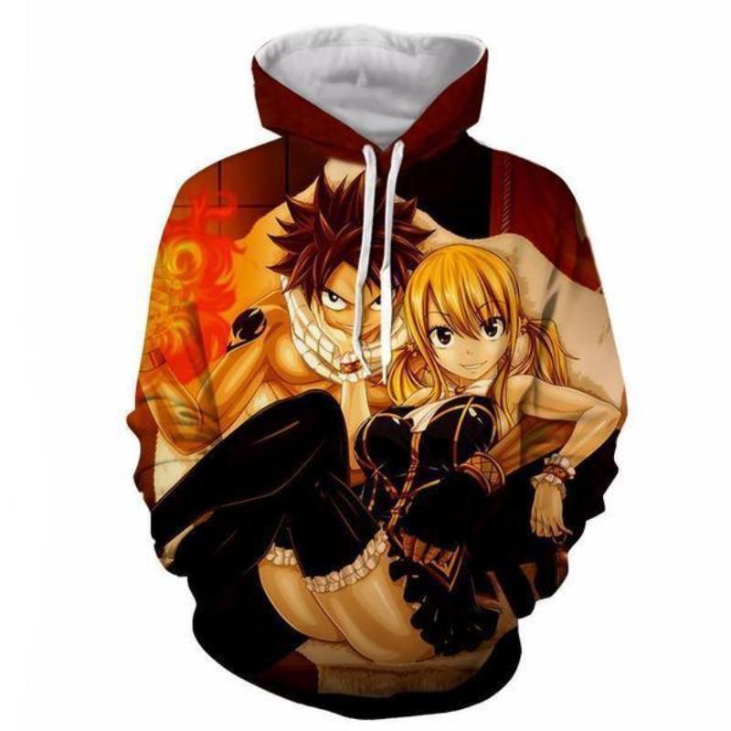 Fairy Tail Natsu And Lucy Sitting 3D Printed Hoodie TopWear