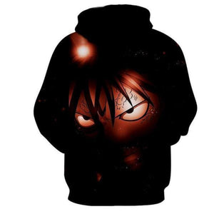 Natsu Dragneel Face Black Fairy Tail 3d Printed Hoodie