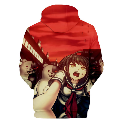 Image of Red Fashion 3D Monokuma Hoodies for Men and Women