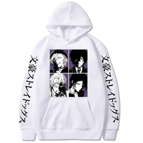 Image of Japanese Anime Bungo Stray Dogs Dazai Osamu Print Hoodies Streetswear Sweatshirts Nakajima Atsushi Unisex Tops