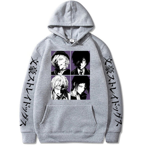 Image of Japanese Anime Bungo Stray Dogs Dazai Osamu Print Hoodies Streetswear Sweatshirts Nakajima Atsushi Unisex Tops