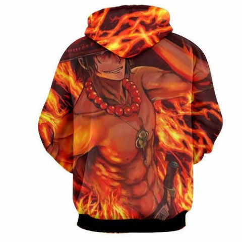 Image of One Piece Fire Fist Ace Fire 3D Printed Hoodie