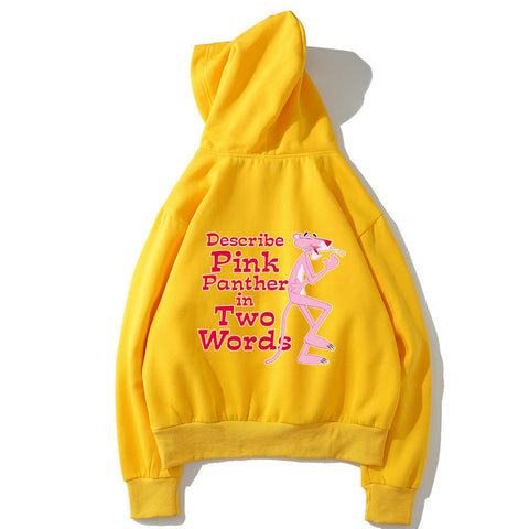 Image of The Pink Panther Fleece Hoodies - Solid Color The Pink Panther Series Pink Panther Icon Fleece Hoodie