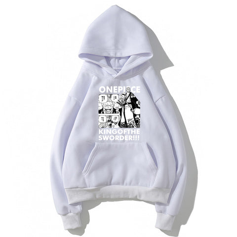 Image of One Piece Fleece Hoodies - Solid Color One Piece Anime Series Harajuku Style Fleece Hoodie