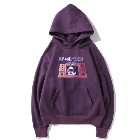 Image of Harajuku Style Fleece Hoodies - Solid Color Harajuku Style Series Cartoon Cute Fleece Hoodie