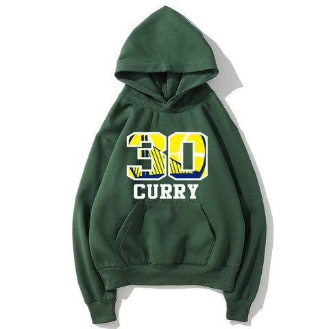 Image of Basketball Fleece Hoodies - Solid Color Basketball Series Curry Logo Icon Super Cool Fleece Hoodie