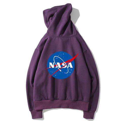 Image of NASA Fleece Hoodies - Solid Color NASA Series NASA Logo Icon Super Cool Fleece Hoodie