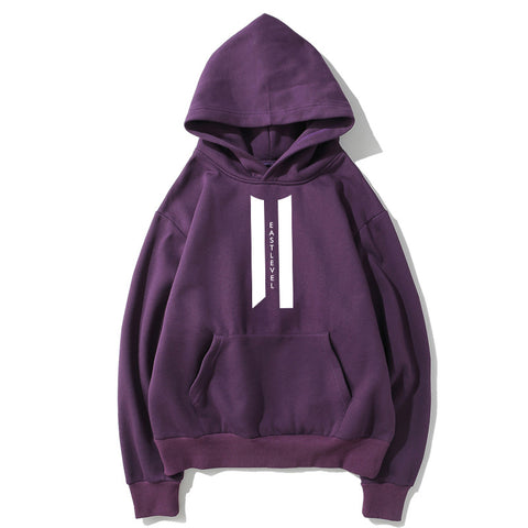 Image of Harajuku Style Fleece Hoodies - Solid Color Harajuku Style Series Chic Sign Super Cool Fleece Hoodie