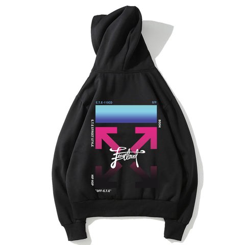 Image of Hip-Hop Fleece Hoodies - Solid Color Hip-Hop  Series Hip-Hop Style Super Cool Fleece Hoodie