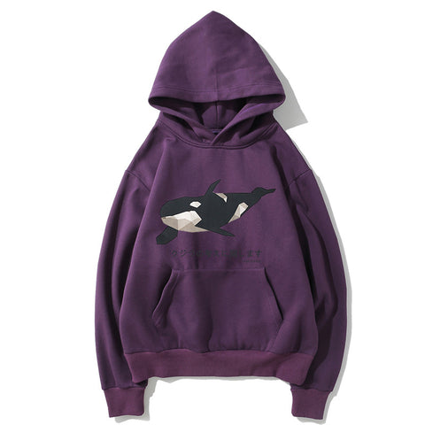 Image of Harajuku Style Fleece Hoodies - Solid Color Harajuku Style Series Chic Fleece Hoodie