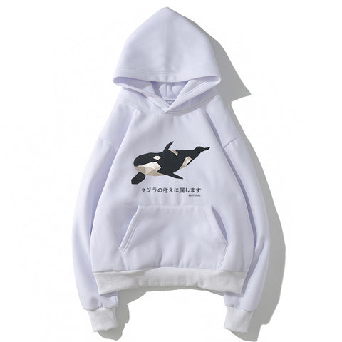 Image of Harajuku Style Fleece Hoodies - Solid Color Harajuku Style Series Chic Fleece Hoodie