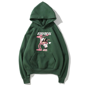 The Pink Panther Fleece Hoodies - Solid Color The Pink Panther Series Cute Fleece Hoodie
