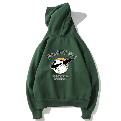 Image of Hip-Hop Fleece Hoodies - Solid Color Hip-Hop Series Panda Super Cute Fleece Hoodie