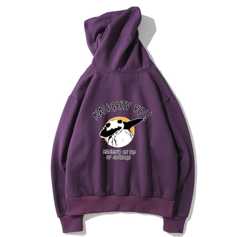 Image of Hip-Hop Fleece Hoodies - Solid Color Hip-Hop Series Panda Super Cute Fleece Hoodie