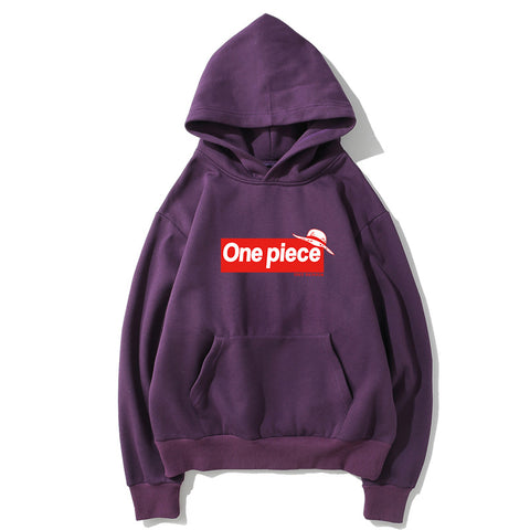 Image of One Piece Fleece Hoodies - Solid Color One Piece Series One Piece Icon Fleece Hoodie